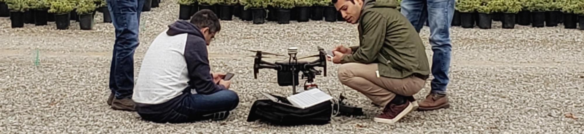 Preparation for flight at a nursery with DJI Matrice 210 equipped with Altum Multispectral Camera